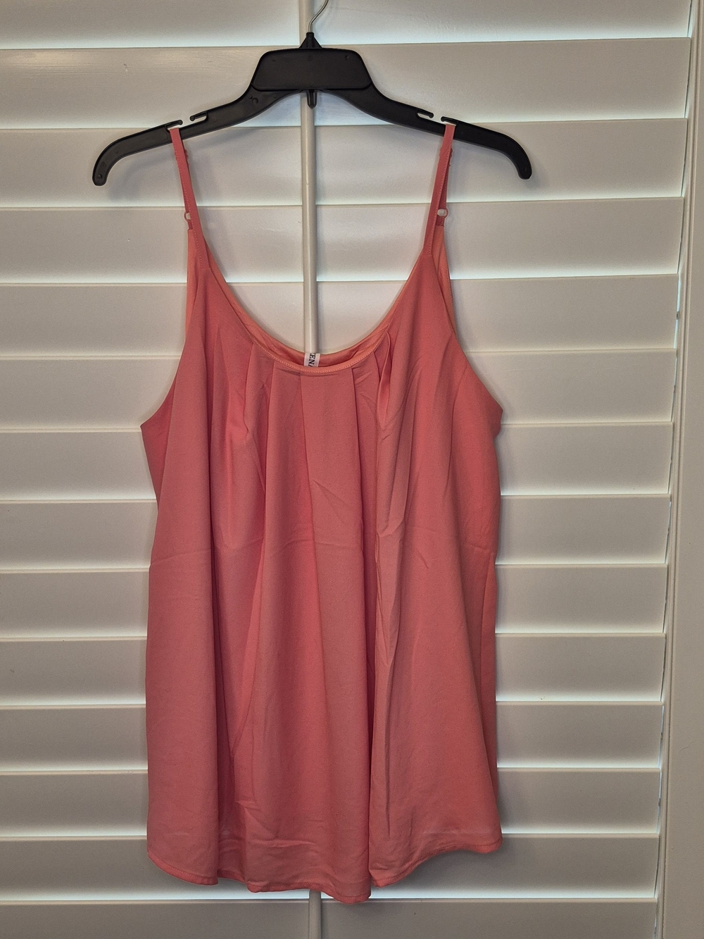 Zenana Coral Peach Adjustable Spaghetti Strap Tank Top Cami Sz Large